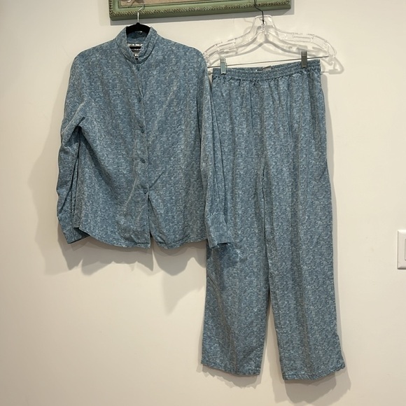 Vintage Simone Chin Chin cotton 2 piece set heathered blue women’s set medium - Picture 11 of 11